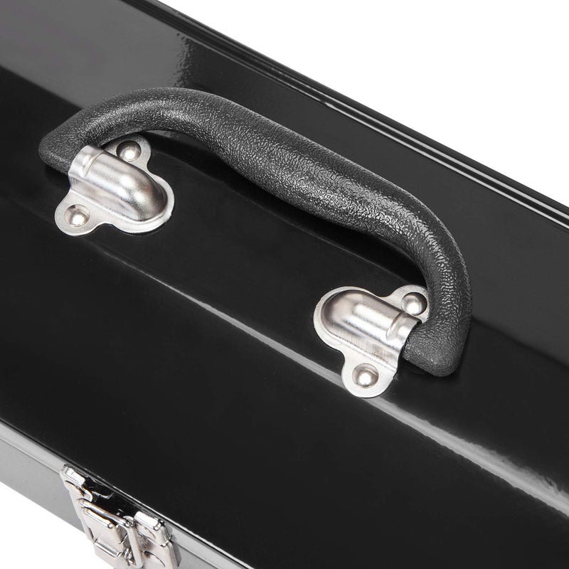 Torin ATB102B 16" Hip Roof Style Portable Steel Tool Box with Metal Latch Closure, Black - Image 4